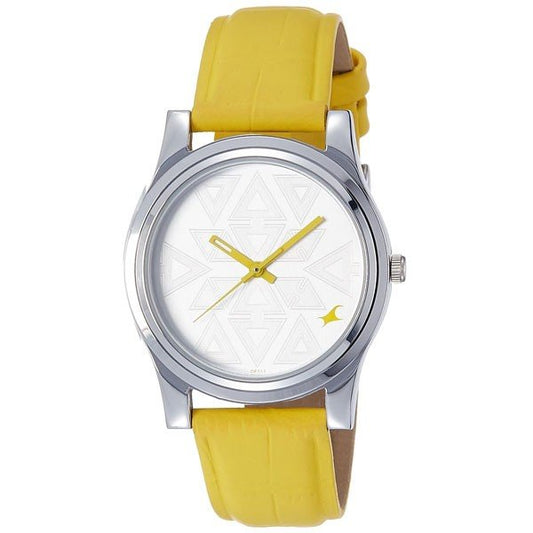 Fastrack Quartz Analog Silver Dial Leather Strap Watch for Girls