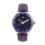 Fastrack Quartz Analog Purple Dial Leather Strap Watch for Girls