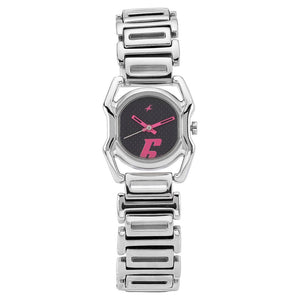 Fastrack Quartz Analog Black Dial Metal Strap Watch for Girls