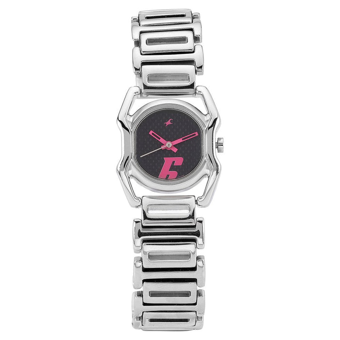 Fastrack Quartz Analog Black Dial Metal Strap Watch for Girls