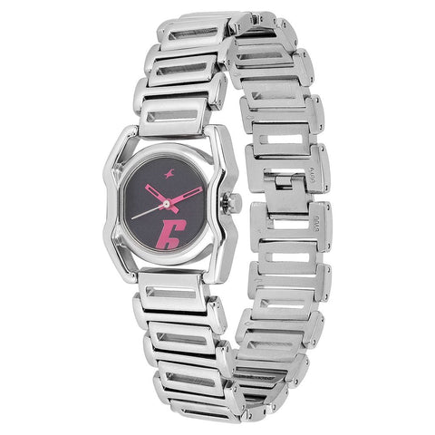 Fastrack Quartz Analog Black Dial Metal Strap Watch for Girls