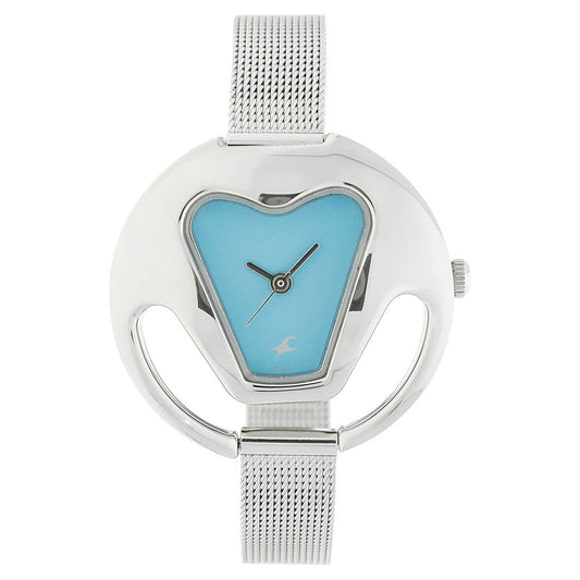 Fastrack Quartz Analog Blue Dial Stainless Steel Strap Watch for Girls