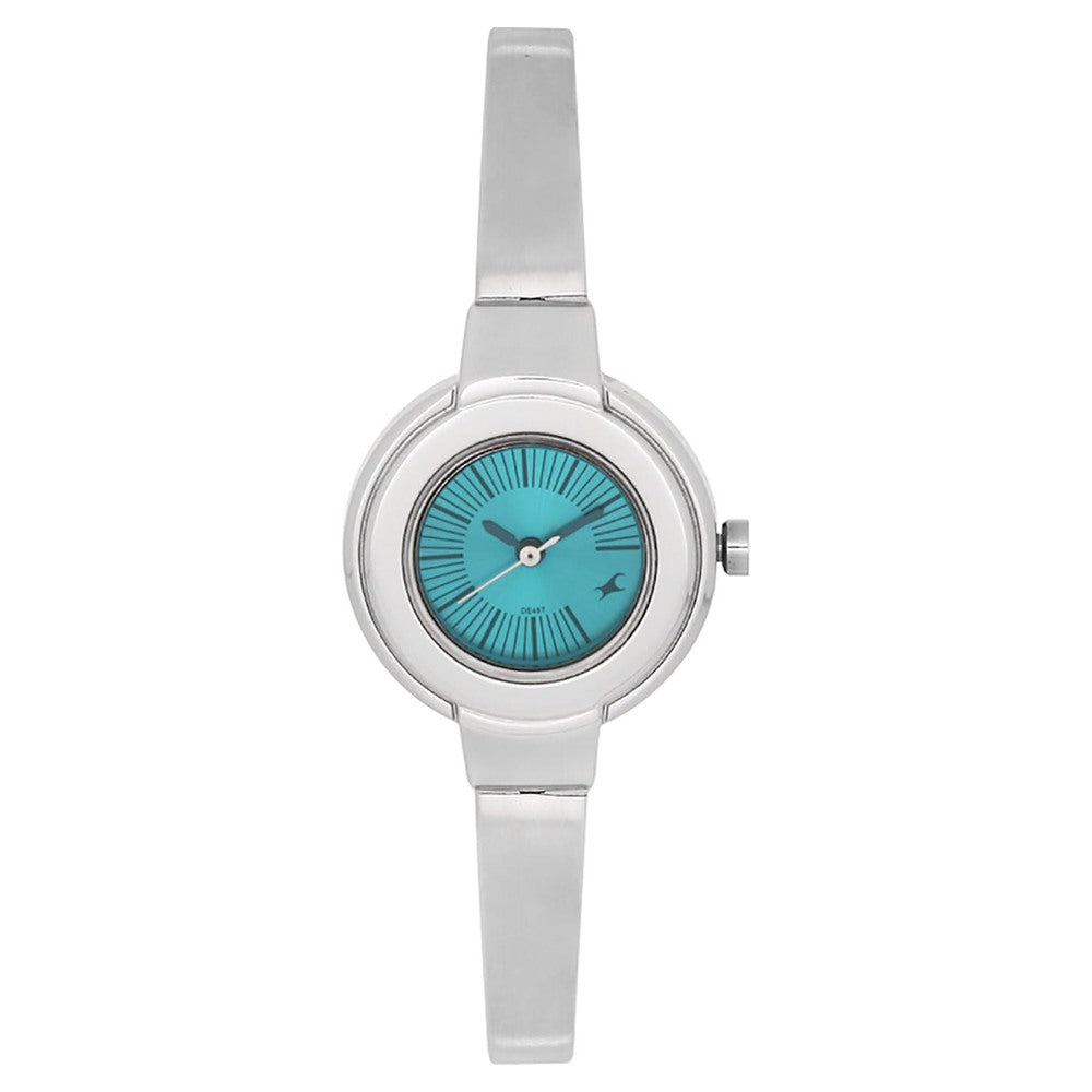 Fastrack Quartz Analog Green Dial Stainless Steel Strap Watch for Girls