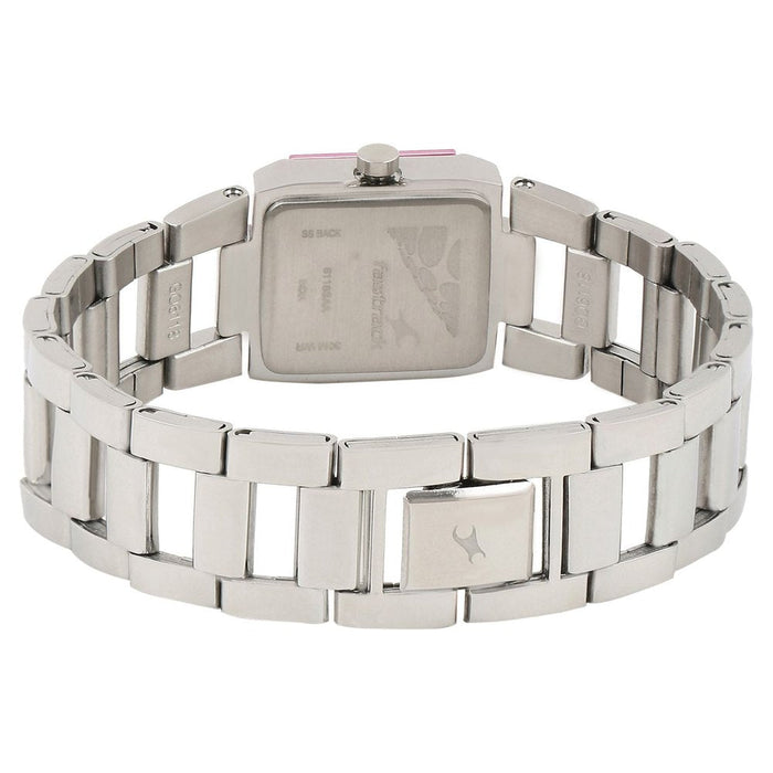 Fastrack Quartz Analog Black Dial Stainless Steel Strap Watch for Girls