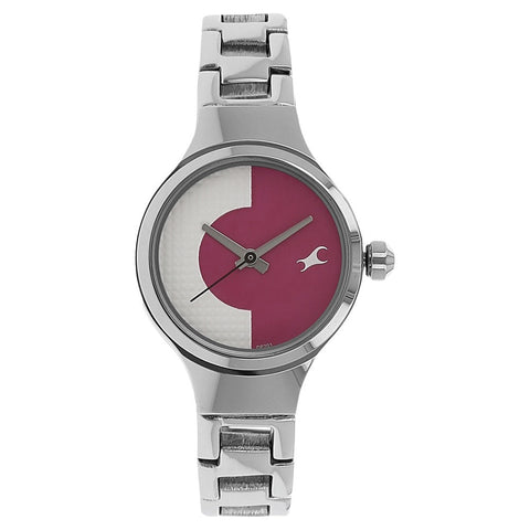 Fastrack Quartz Analog Bicolour Dial Metal Strap Watch for Girls