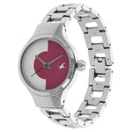 Fastrack Quartz Analog Bicolour Dial Metal Strap Watch for Girls