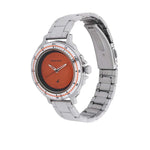 Fastrack Quartz Analog Orange Dial Stainless Steel Strap Watch for Girls