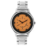 Fastrack Urgent Clementine Quartz Analog Orange Dial Stainless Steel Strap Watch for Girls