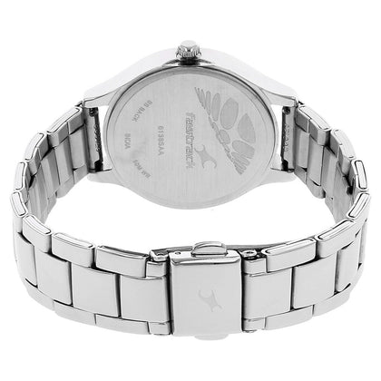 Fastrack Urgent Clementine Quartz Analog Orange Dial Stainless Steel Strap Watch for Girls