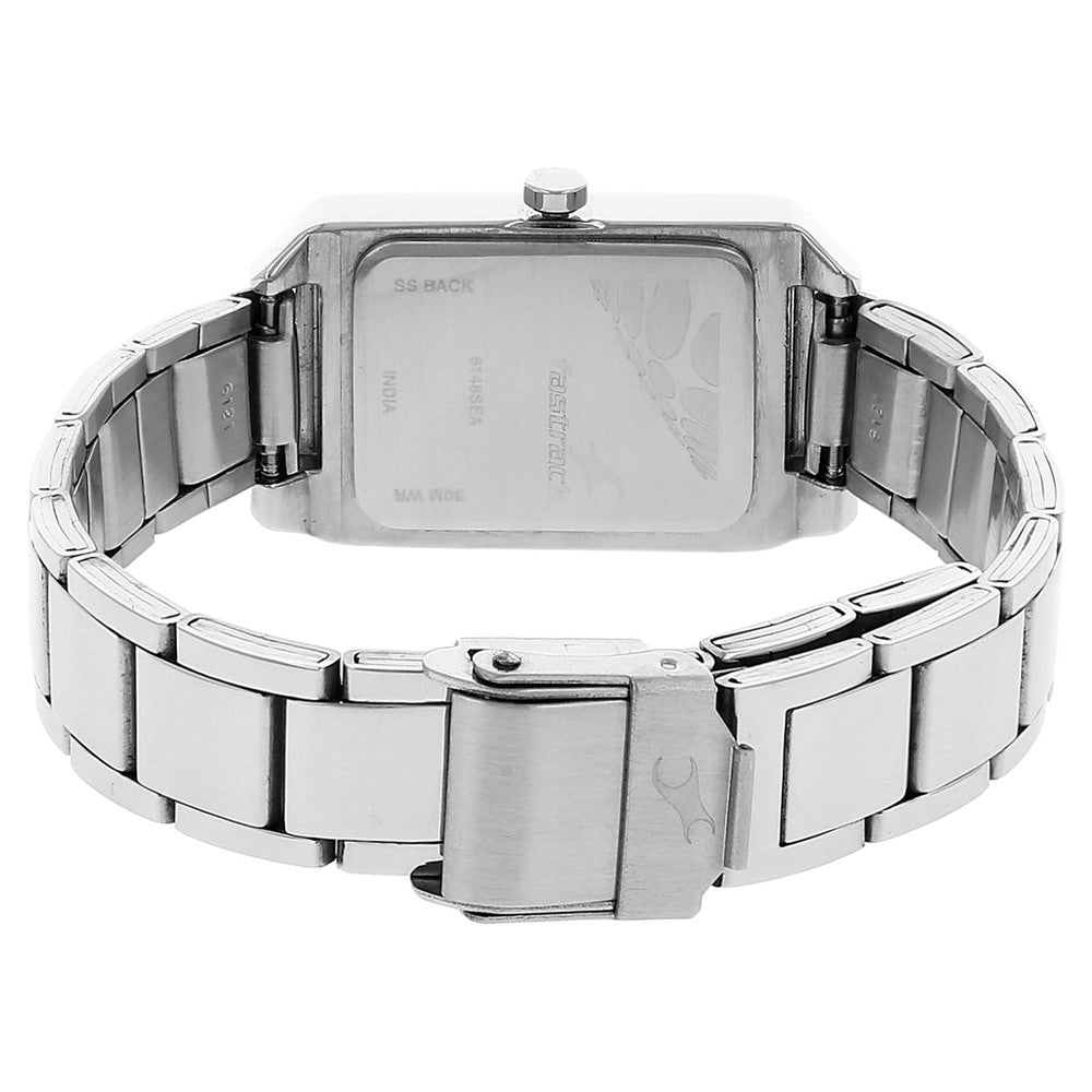 Fastrack Quartz Analog Pink Dial Stainless Steel Strap Watch for Girls