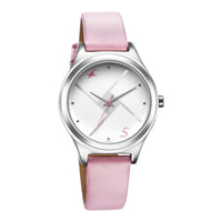 Fastrack Silver Dial Pink Leather Strap Analog Watch for Women