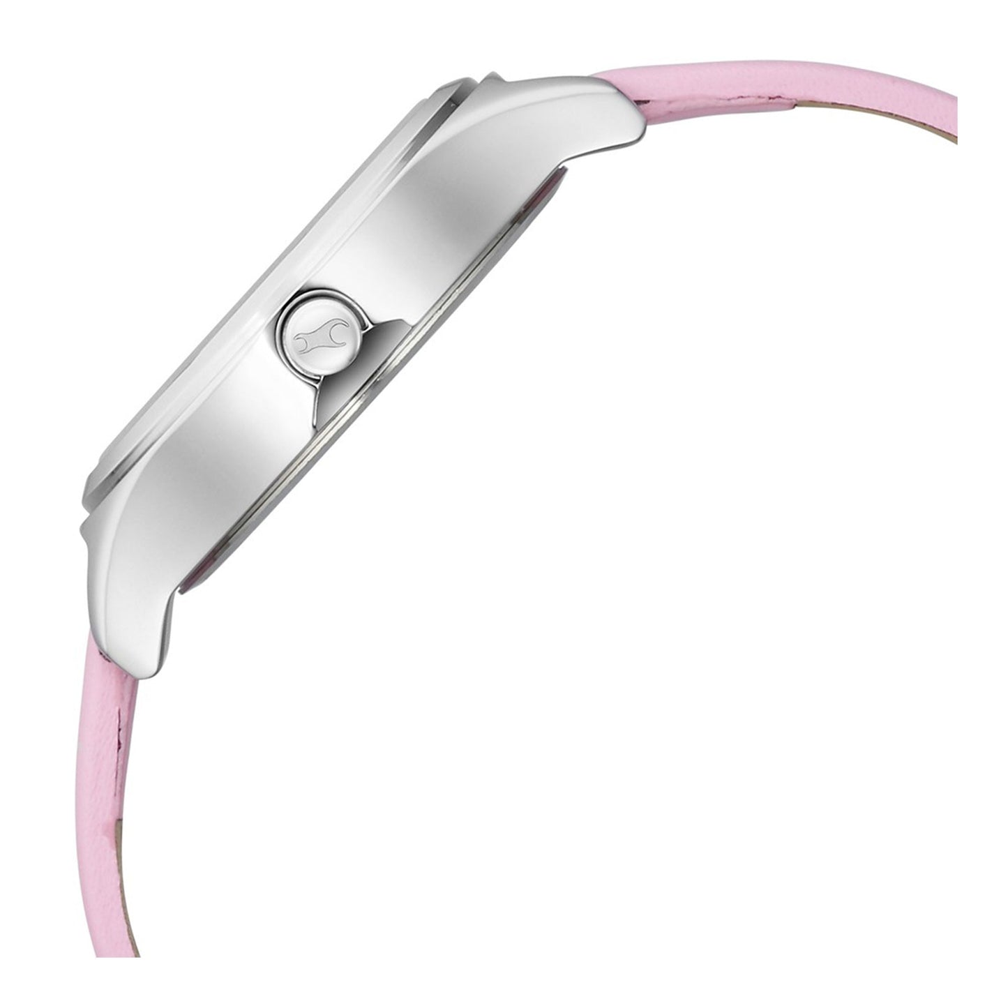 Fastrack Silver Dial Pink Leather Strap Analog Watch for Women