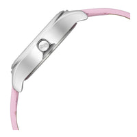 Fastrack Silver Dial Pink Leather Strap Analog Watch for Women