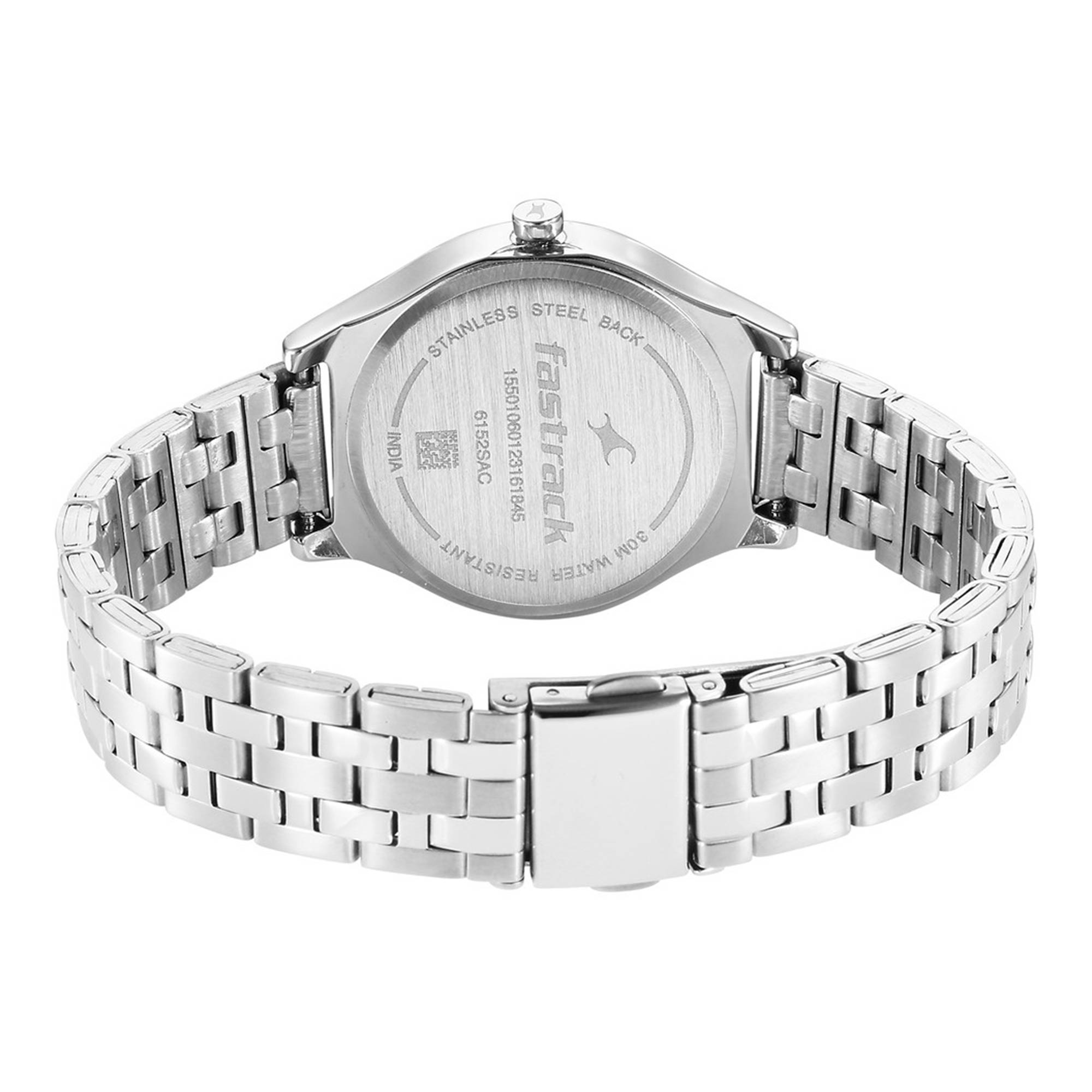 Fastrack Stunners White Dial Metal Strap Watch for Girls