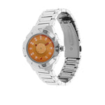 Fastrack Quartz Analog Orange Dial Stainless Steel Strap Watch for Girls