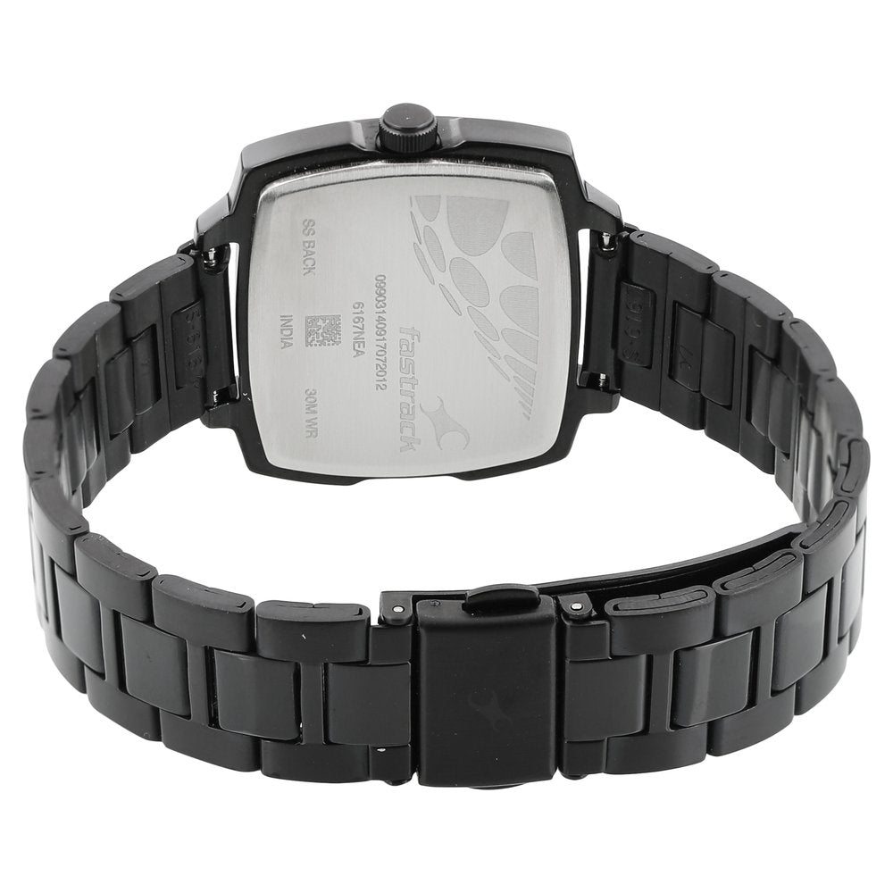 Fastrack Loopholes Quartz Analog with Date Pink Dial Stainless Steel Strap Watch for Girls