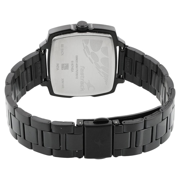 Fastrack Loopholes Quartz Analog with Date Pink Dial Stainless Steel Strap Watch for Girls