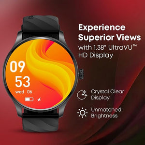 Fastrack Revoltt XR1 Black Smartwatch with 1.38" UltraVU Display | SingleSync BT Calling | AI Voice Assistant | 100+ Sports Modes and Watch faces | Upto 5 Day Battery Life