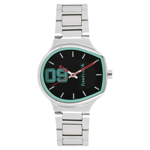 Fastrack Varsity Quartz Analog Black Dial Stainless Steel Strap Watch for Girls