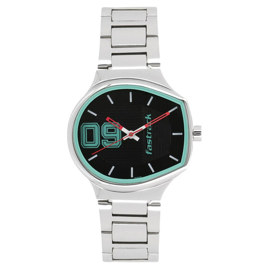 Fastrack Varsity Quartz Analog Black Dial Stainless Steel Strap Watch for Girls