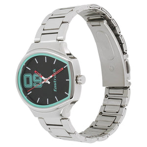 Fastrack Varsity Quartz Analog Black Dial Stainless Steel Strap Watch for Girls
