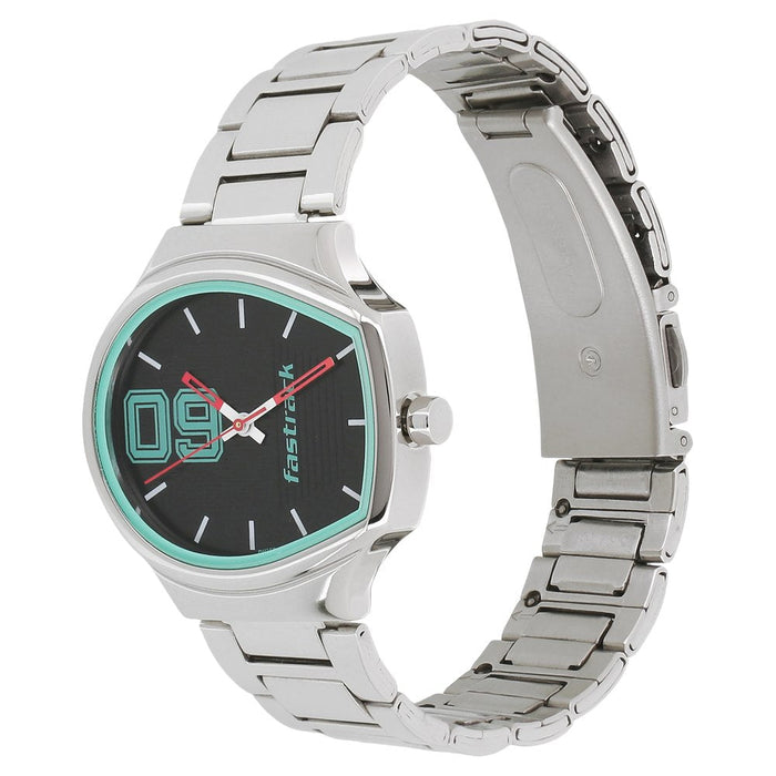 Fastrack Varsity Quartz Analog Black Dial Stainless Steel Strap Watch for Girls