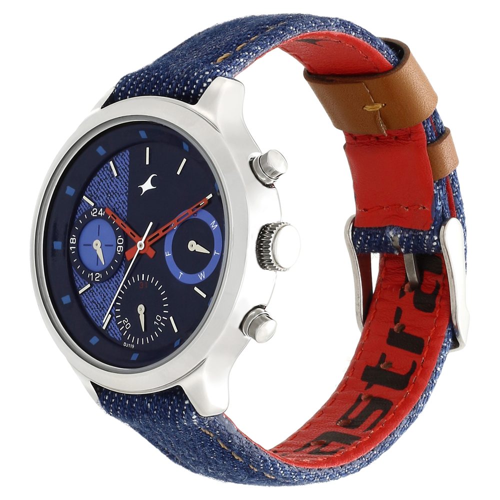 Fastrack Denim Quartz Multifunction Blue Dial Denim Strap Watch for Girls