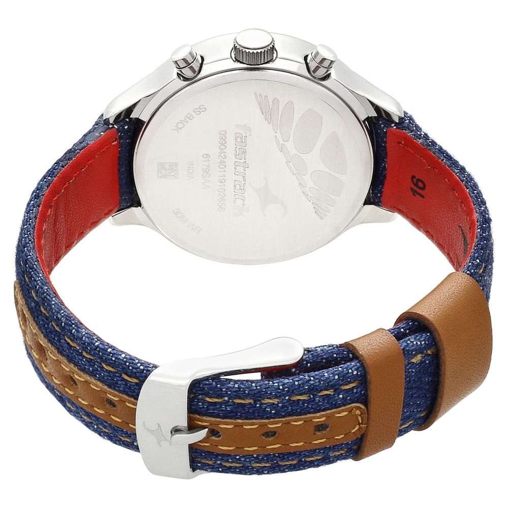 Fastrack Denim Quartz Multifunction Blue Dial Denim Strap Watch for Girls