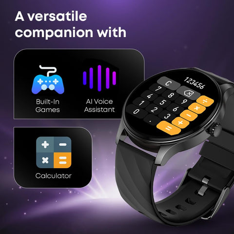 Fastrack Revoltt XR1 Black Smartwatch with 1.38" UltraVU Display | SingleSync BT Calling | AI Voice Assistant | 100+ Sports Modes and Watch faces | Upto 5 Day Battery Life