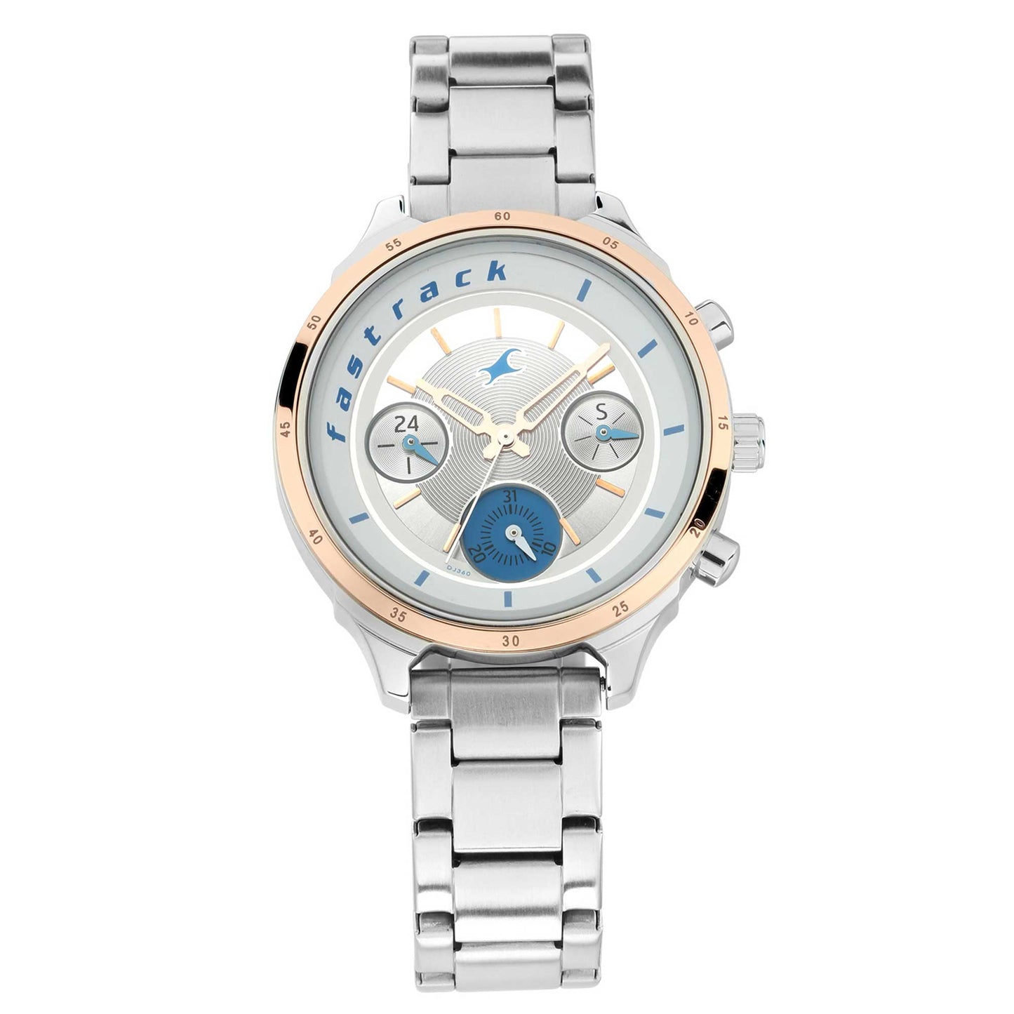 Fastrack All Nighters Quartz Analog White Dial Stainless Steel Strap Watch for Girls