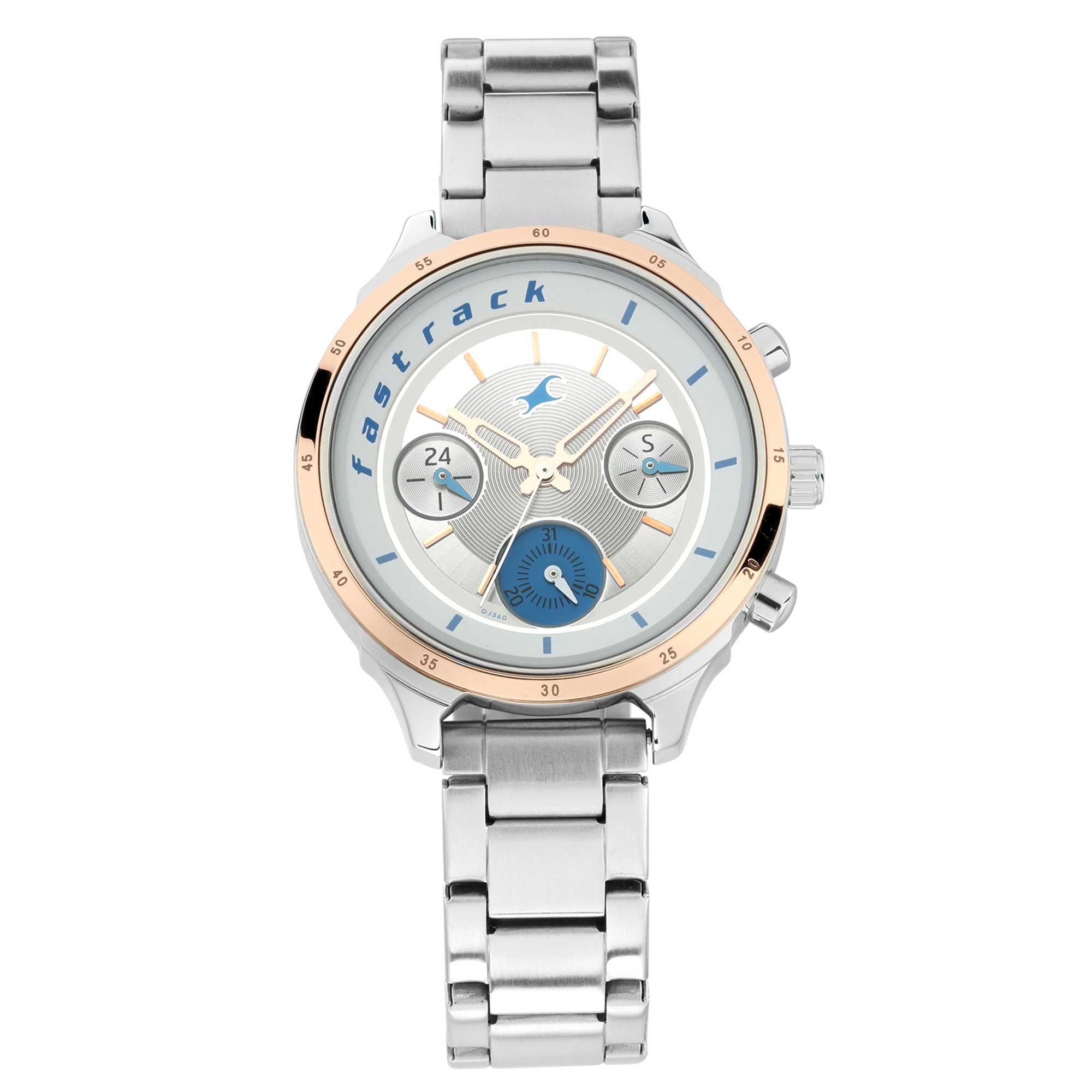 Fastrack All Nighters Quartz Analog White Dial Stainless Steel Strap Watch for Girls