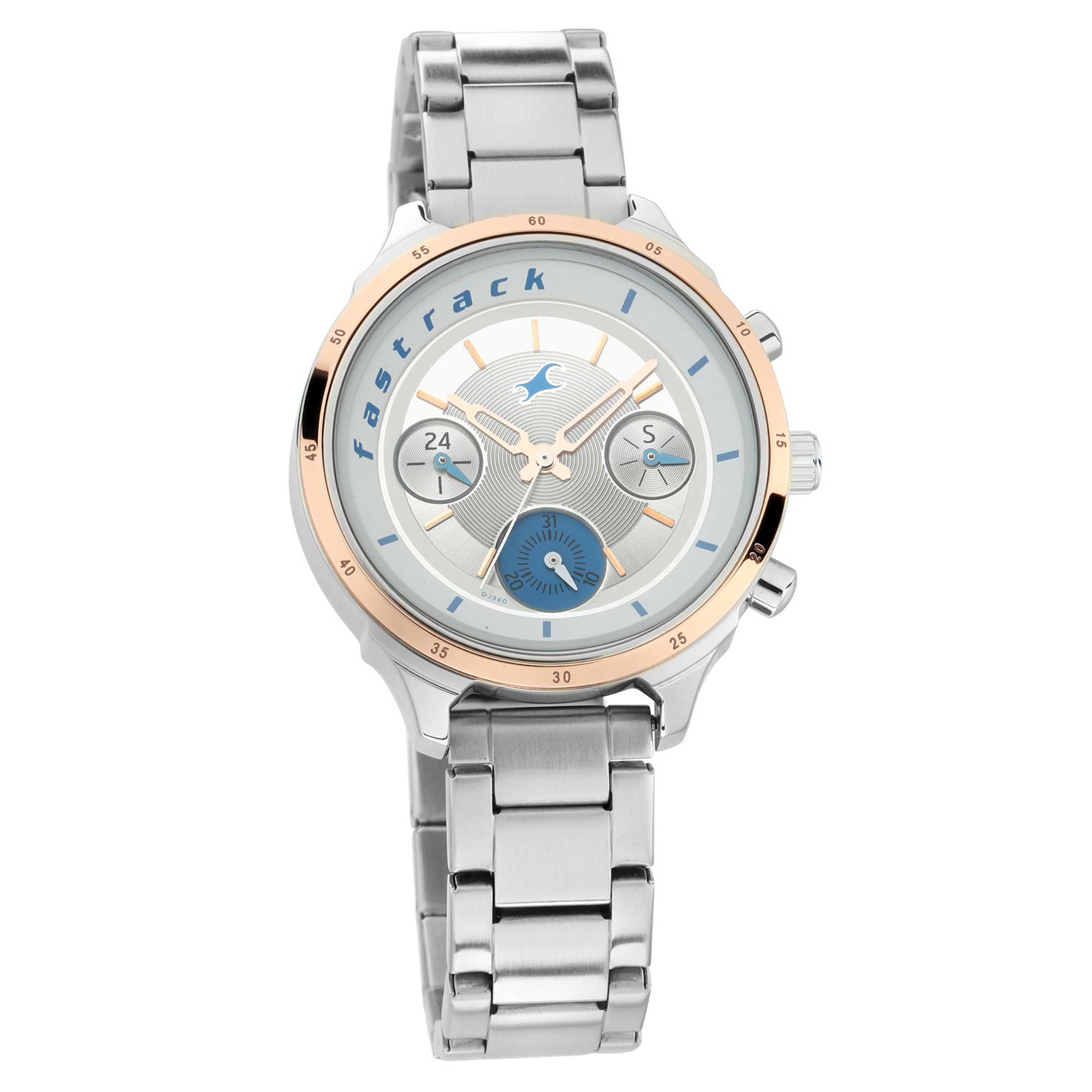 Fastrack All Nighters Quartz Analog White Dial Stainless Steel Strap Watch for Girls