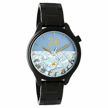 Fastrack Road Trip Quartz Analog Blue Dial Stainless Steel Strap Watch for Girls