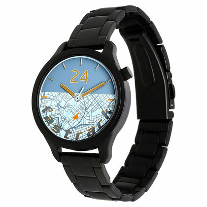 Fastrack Road Trip Quartz Analog Blue Dial Stainless Steel Strap Watch for Girls