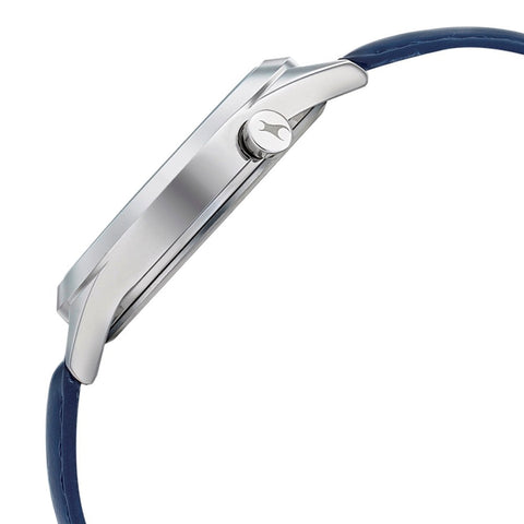 Fastrack Space Rover Quartz Analog Purple Dial Leather Strap Watch for Girls