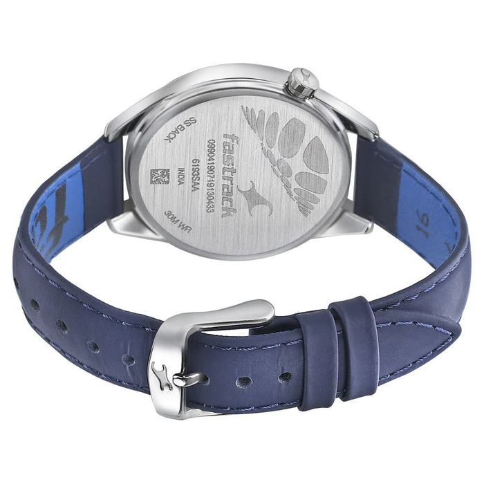 Fastrack Space Rover Quartz Analog Purple Dial Leather Strap Watch for Girls