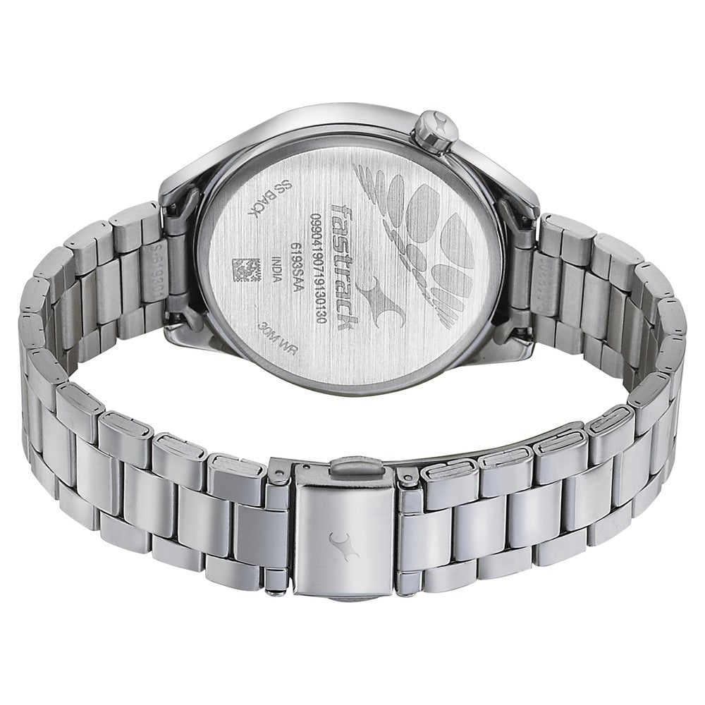 Fastrack Space Rover Quartz Analog Blue Dial Stainless Steel Strap