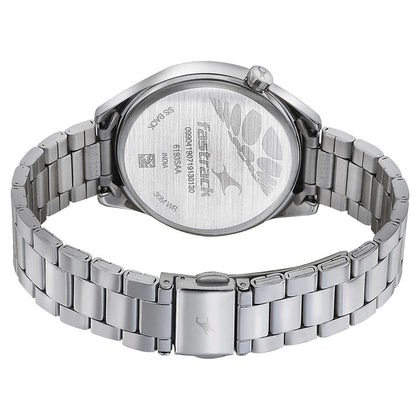 Fastrack Space Rover Quartz Analog Blue Dial Stainless Steel Strap Watch for Girls