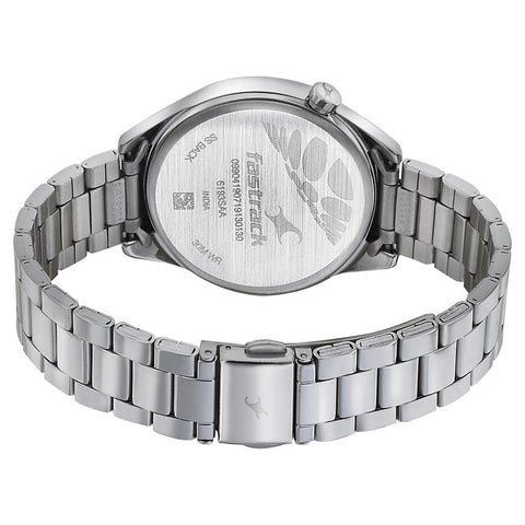 Fastrack Space Rover Quartz Analog Blue Dial Stainless Steel Strap Watch for Girls