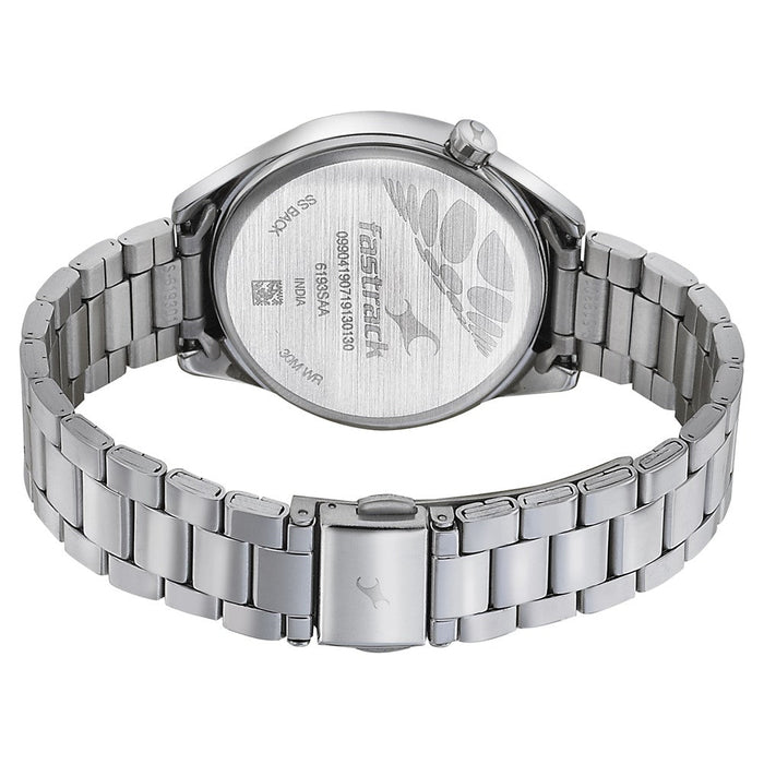 Fastrack Space Rover Quartz Analog Blue Dial Stainless Steel Strap Watch for Girls