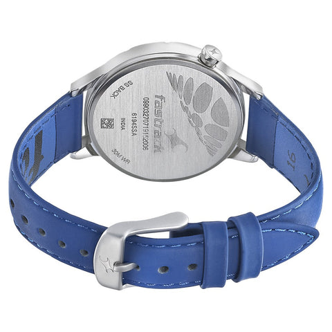Fastrack Space Rover Quartz Analog with Date Silver Dial Leather Strap Watch for Girls