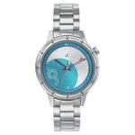 Fastrack Space Rover Quartz Analog with Date Blue Dial Stainless Steel Strap Watch for Girls