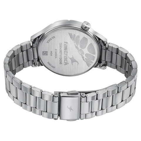 Fastrack Space Rover Quartz Analog with Date Blue Dial Stainless Steel Strap Watch for Girls