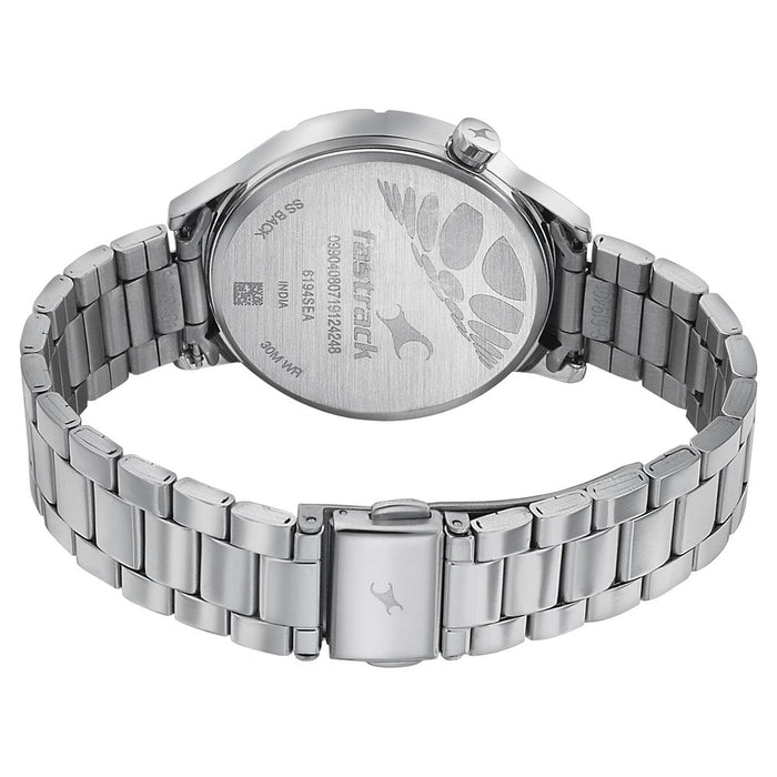 Fastrack Space Rover Quartz Analog with Date Blue Dial Stainless Steel Strap Watch for Girls