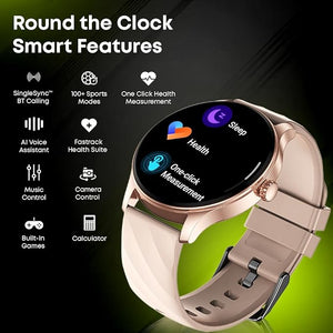 Fastrack Revoltt XR1 Black Smartwatch with 1.38" UltraVU Display | SingleSync BT Calling | AI Voice Assistant | 100+ Sports Modes and Watch faces | Upto 5 Day Battery Life
