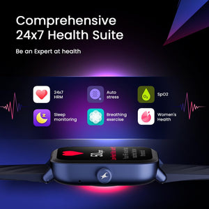 Fastrack Rider Bluetooth Black Smart Watch with 1.83" Ultra UV HD Display | Health Tracker | 100+ Sports Modes | Upto 5 Day Battery Life