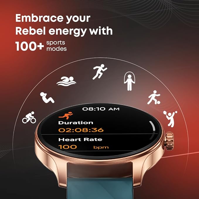 Fastrack Revoltt XR1 Black Smartwatch with 1.38" UltraVU Display | SingleSync BT Calling | AI Voice Assistant | 100+ Sports Modes and Watch faces | Upto 5 Day Battery Life