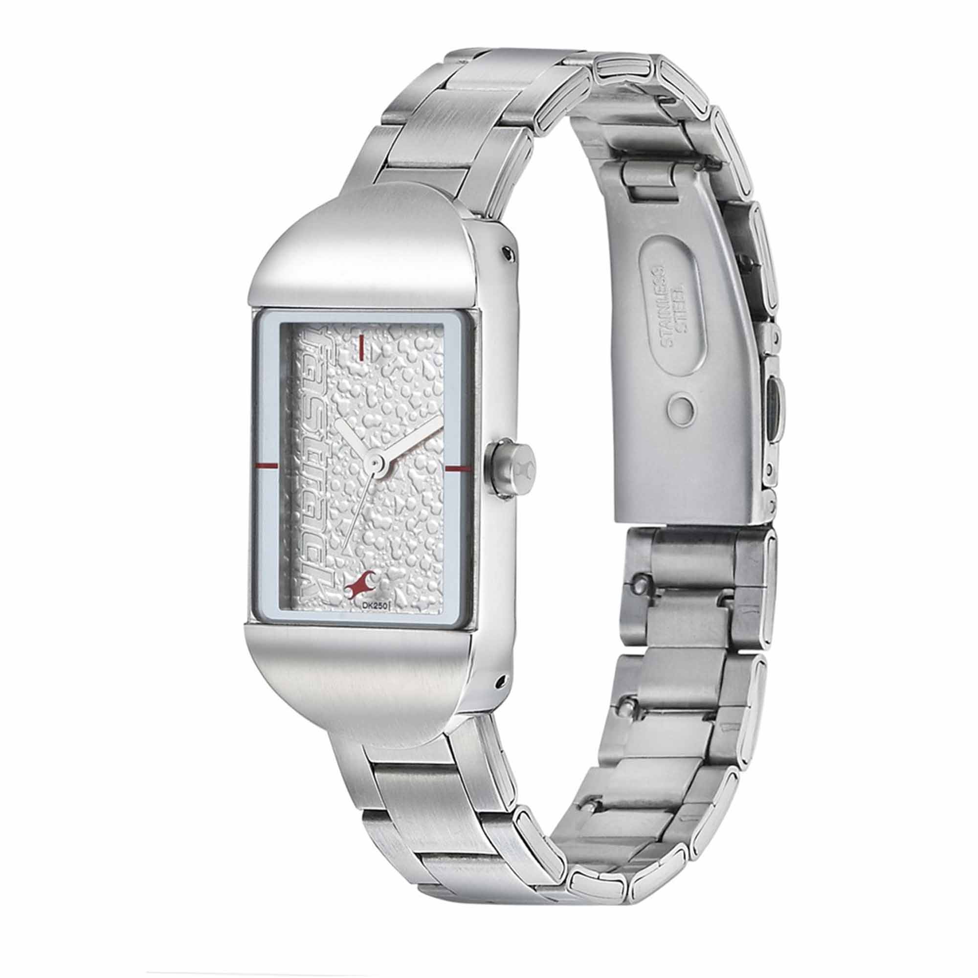Fastrack Go Skate Quartz Analog Black Dial Stainless Steel Strap Watch for Girls