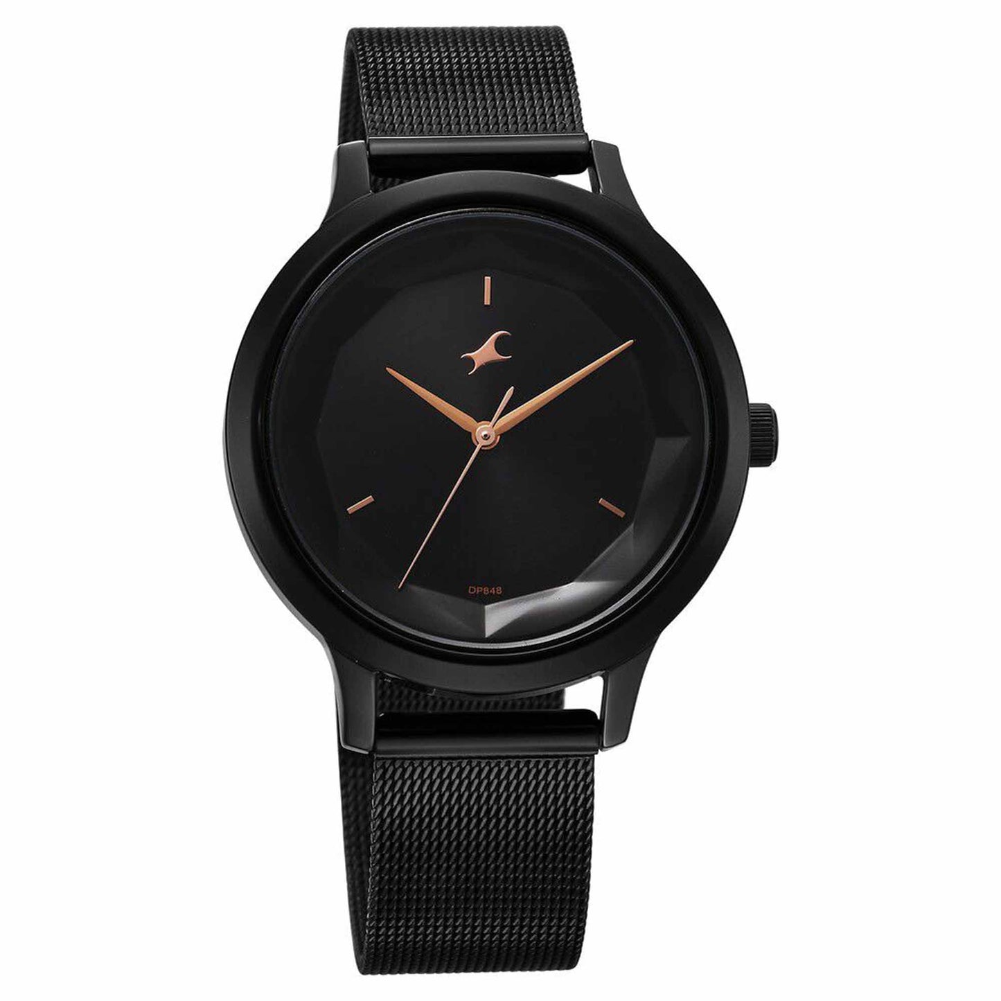 Fastrack Fleek Quartz Analog Black Dial Stainless Steel Strap Watch For Girls 6210NM04