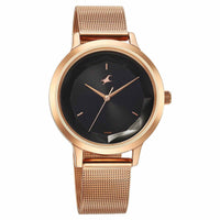 Fastrack Fleek Quartz Analog Black Dial Stainless Steel Strap Watch For Girls 6210WM03